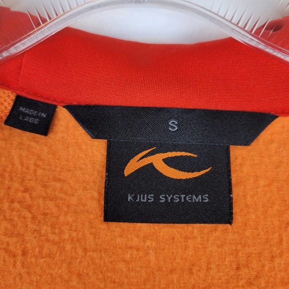 Kjus Womens Golf Hooded Jacket Full Zip Pockets Size Small Orange Activewear - Picture 2 of 8